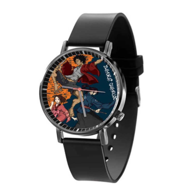 Samurai Champloo Characters Black Quartz Watch Unisex With Premium Gift Box