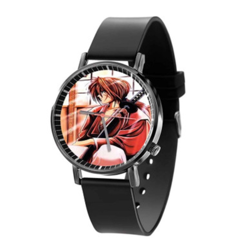 Samurai X Rurouni Kenshin Print Black Quartz Watch Unisex With Premium Gift Box