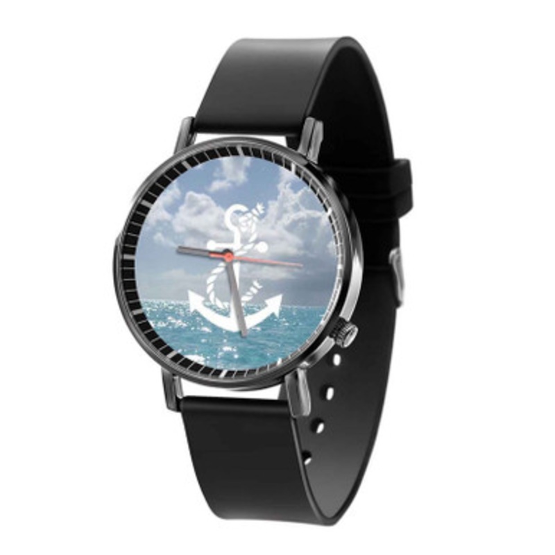 Anchor Ocean Black Quartz Watch Unisex With Premium Gift Box