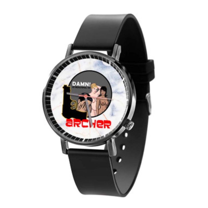 Archer Cartoon TV Series Black Quartz Watch Unisex With Premium Gift Box