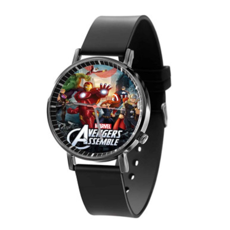 Avengers Assemble Black Quartz Watch Unisex With Premium Gift Box