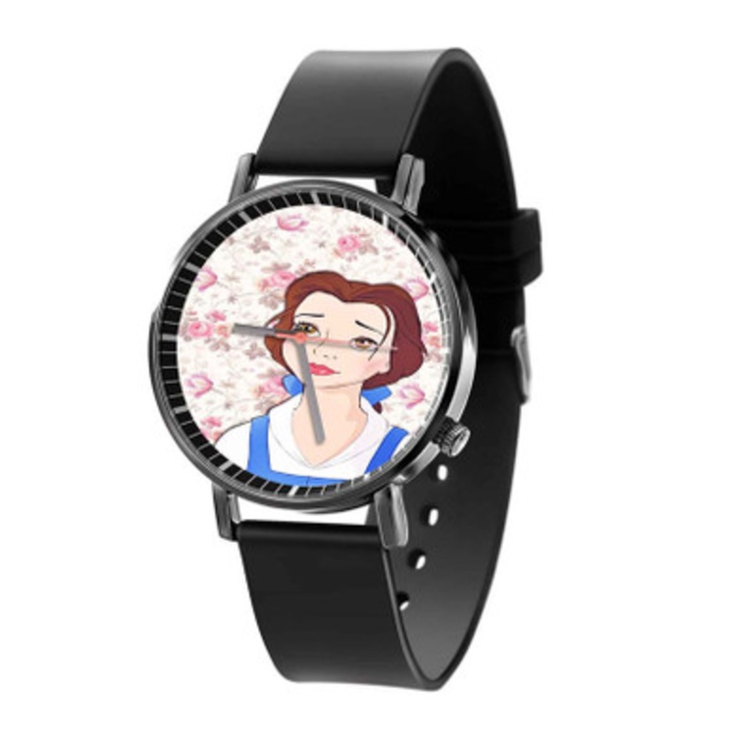 Belle Beauty and The Beast Disney Black Quartz Watch Unisex With Premium Gift Box