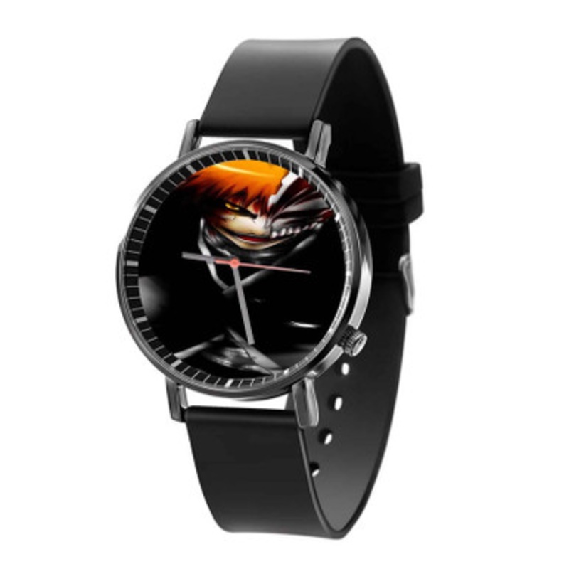 Bleach Ichigo Kurosaki Half Mask Black Quartz Watch Unisex With Premium Gift Box