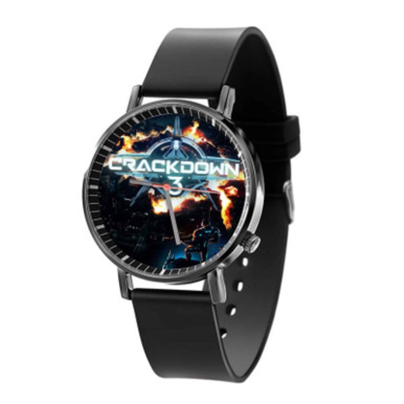 Crackdown 3 Art Black Quartz Watch Unisex With Premium Gift Box