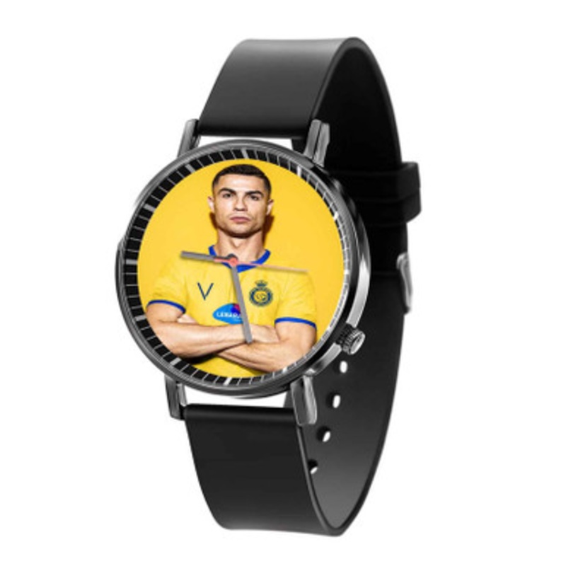 Cristiano Ronaldo Al Nassr Black Quartz Watch With Premium Gift Box for Unisex