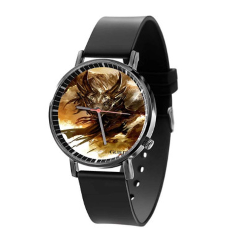 Guild Wars 2 Black Quartz Watch Unisex With Premium Gift Box
