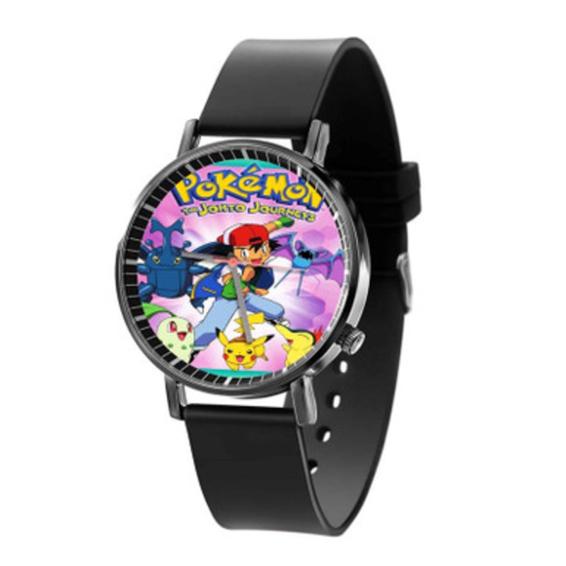 Pokemon The Johto Journeys Black Quartz Watch Unisex With Premium Gift Box