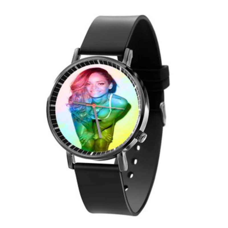 Rihanna Rainbow Black Quartz Watch Unisex With Premium Gift Box