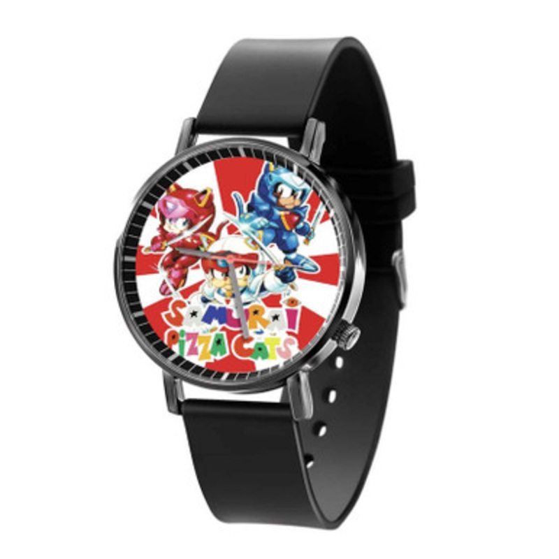 Samurai Pizza Cats Unisex Black Quartz Watch With Premium Gift Box