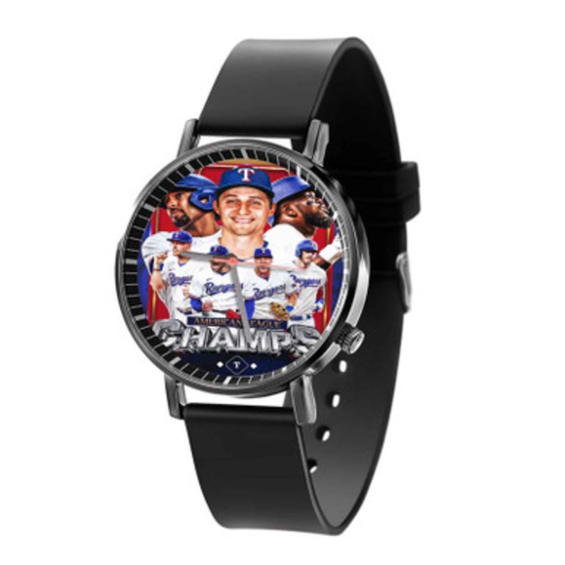 World Series Texas Rangers Black Quartz Watch Unisex With Premium Gift Box