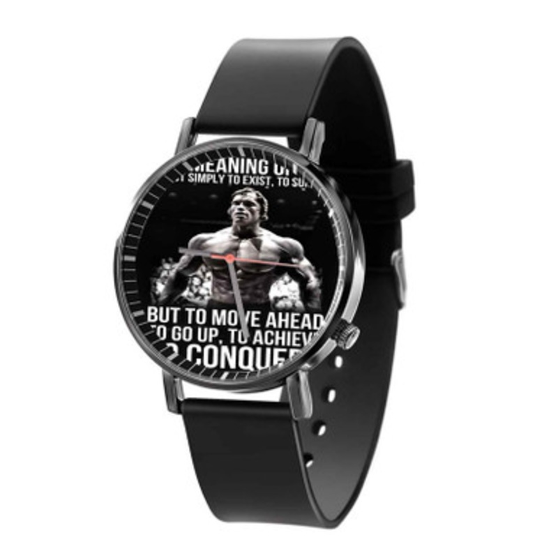 Arnold Schwarzenegger Motivational Quotes Black Quartz Watch Unisex With Premium Gift Box