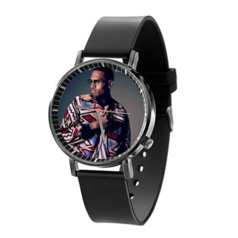 Chris Brown Feat Usher And Zayn Back To Sleep Black Quartz Watch Unisex With Premium Gift Box