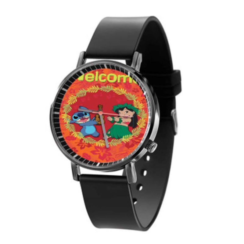 Disney Lilo and Stitch Welcome Black Quartz Watch Unisex With Premium Gift Box