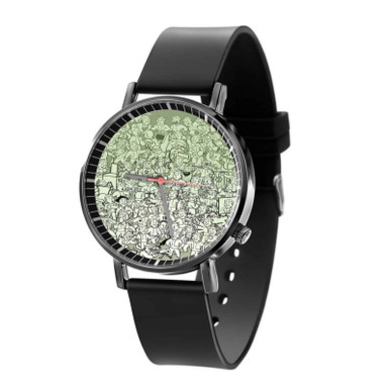 Fallout 3 Perk Collage Black Quartz Watch Unisex With Premium Gift Box