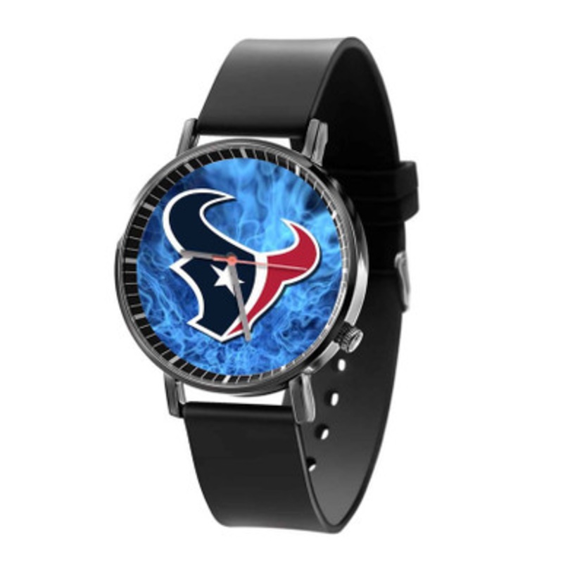 Houston Texans NFL Black Quartz Watch Unisex With Premium Gift Box
