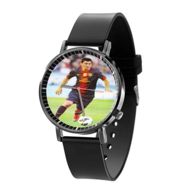 Lionel Messi Barcelona FC Black Quartz Watch Unisex With Premium Gift Box