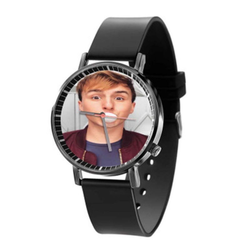 Lucas Cruikshank Black Quartz Watch With Premium Gift Box for Unisex