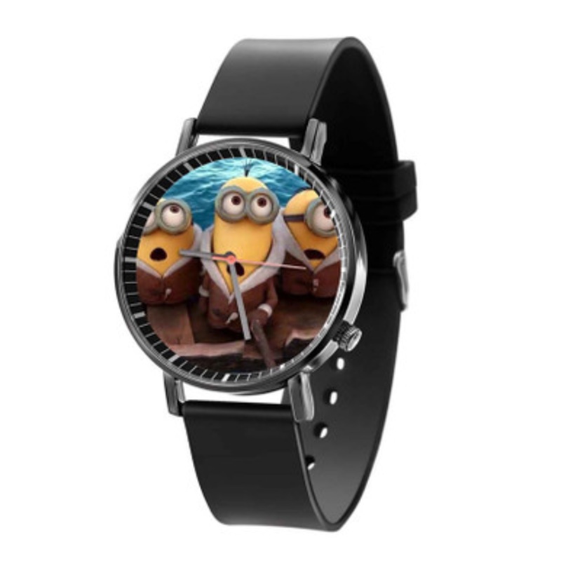 Minions 2015 Black Quartz Watch Unisex With Premium Gift Box