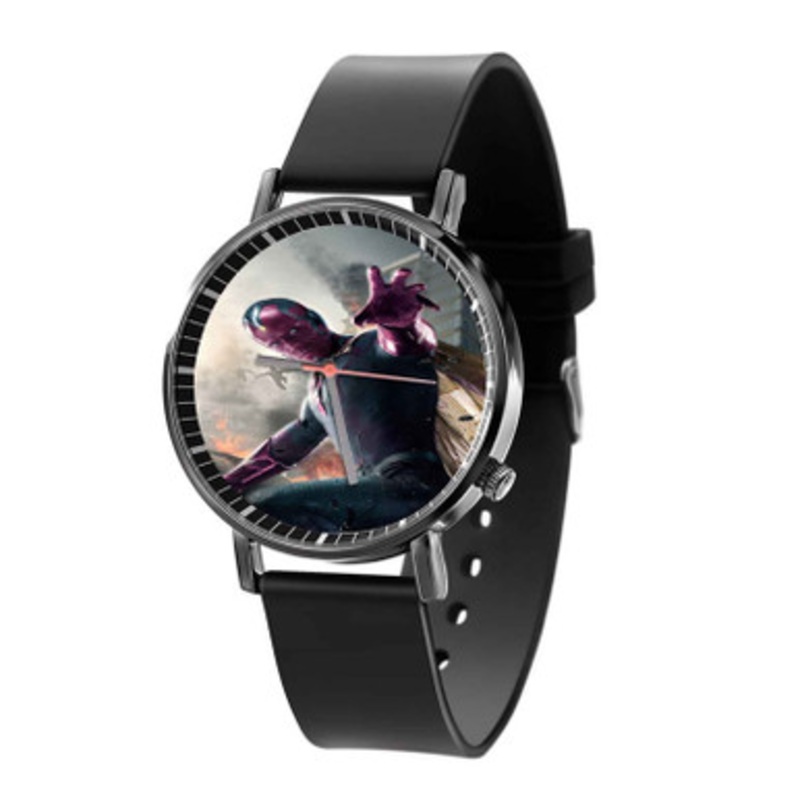 Vision Marvel Black Quartz Watch Unisex With Premium Gift Box