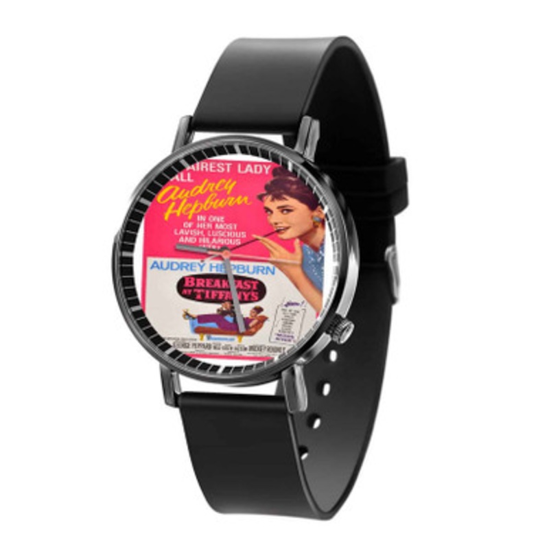 Audrey Hepburn Breakfast at Tiffany s Black Quartz Watch Unisex With Premium Gift Box