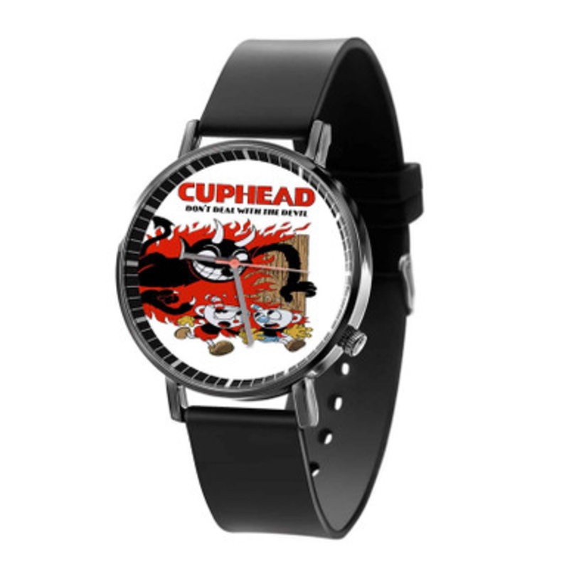 Cuphead Arts Black Quartz Watch Unisex With Premium Gift Box