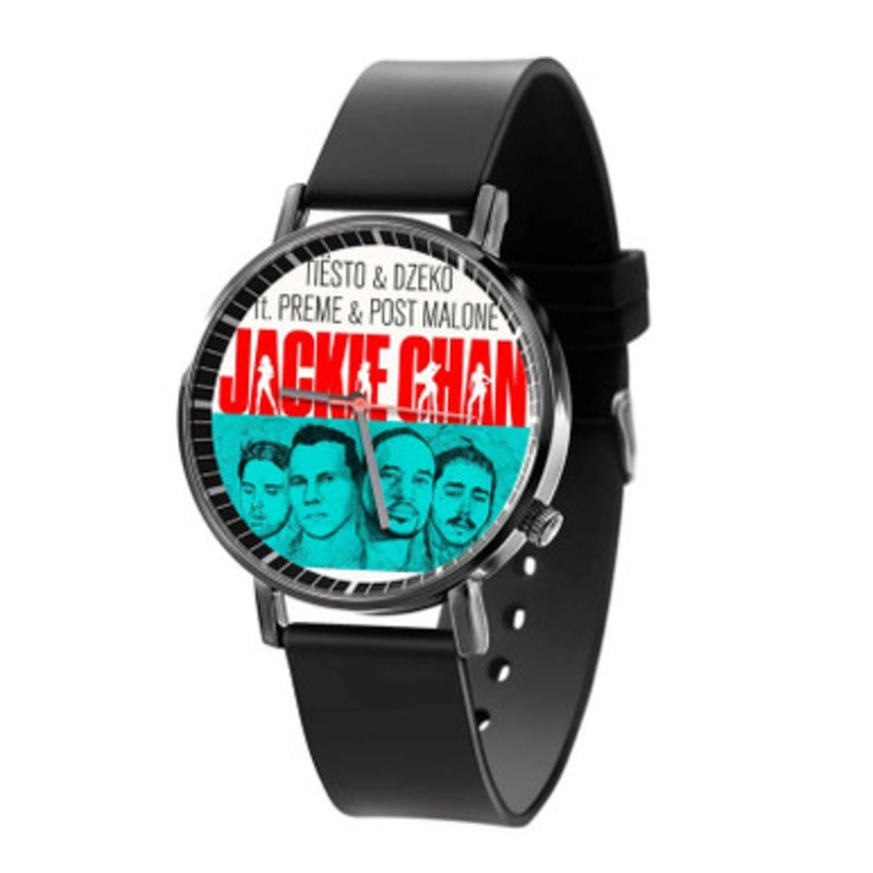 Jackie Chan Tiesto Feat Post Malone Preme Black Quartz Watch With Premium Gift Box for Unisex