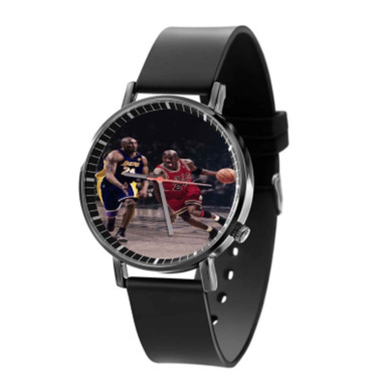 Kobe Bryant Vs Michael Jordan Battle Black Quartz Watch Unisex With Premium Gift Box
