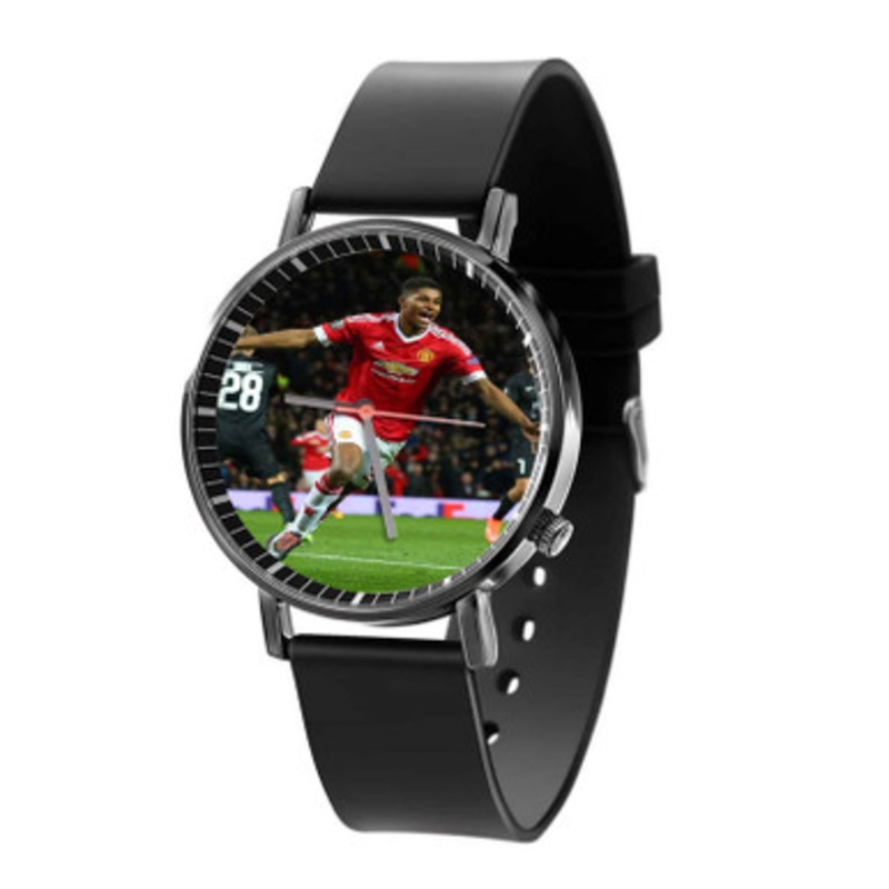 Marcus Rashford Manchester United Black Quartz Watch Unisex With Premium Gift Box