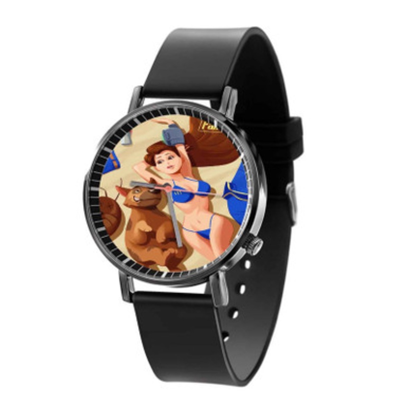 Nuka Cola Vault Girl Fallout 4 Black Quartz Watch Unisex With Premium Gift Box