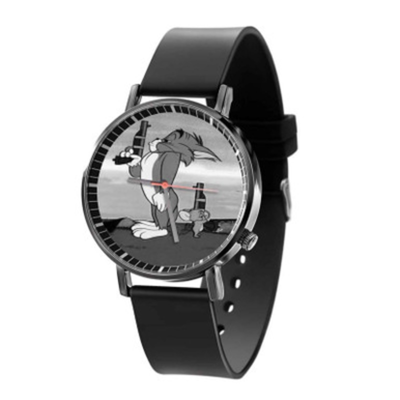 Pistols at Dawn Tom and Jerry Black Quartz Watch Unisex With Premium Gift Box