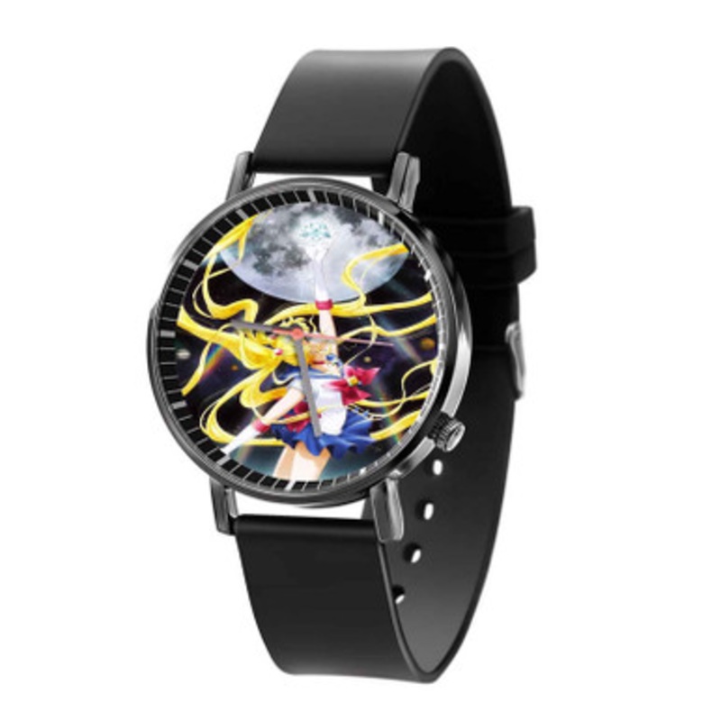 Sailor Moon at The Moon Black Quartz Watch Unisex With Premium Gift Box
