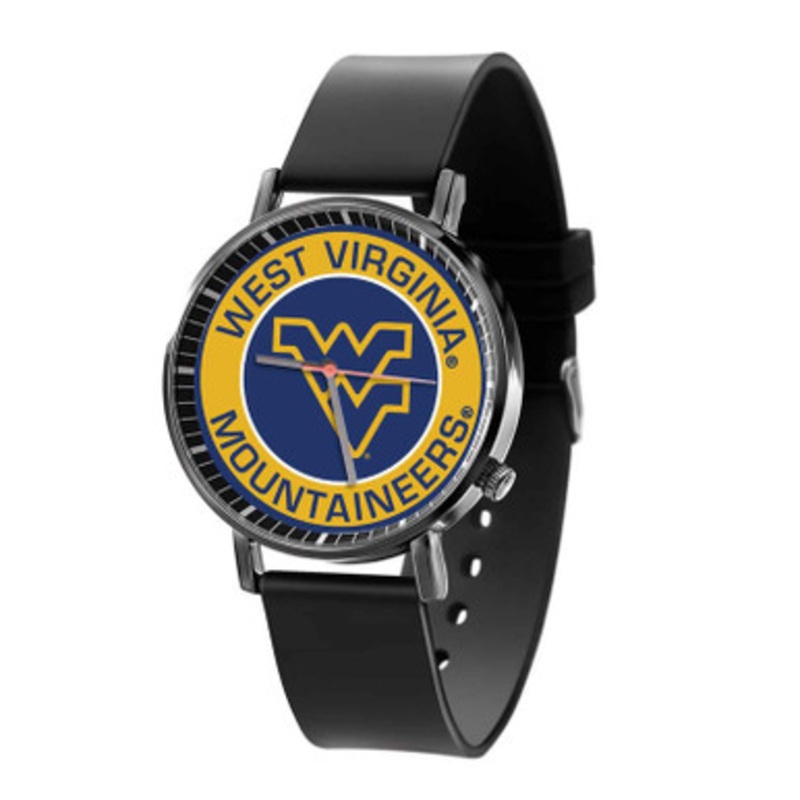 West Virginia Mountaineers Black Quartz Watch Unisex With Premium Gift Box