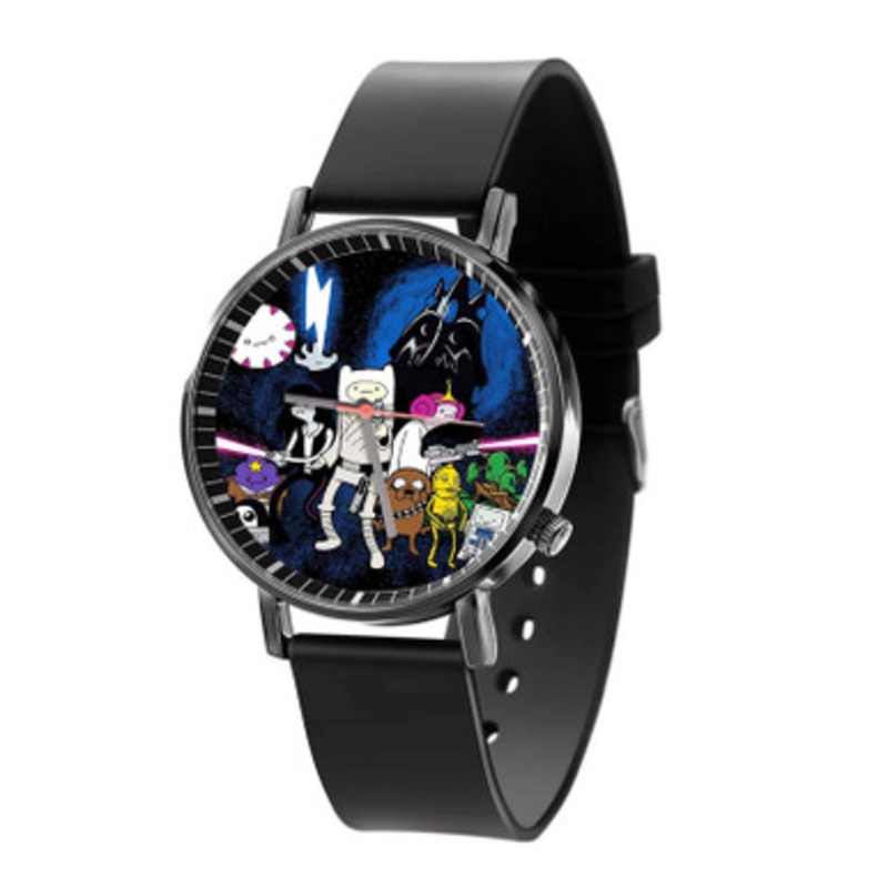 Adventure Time Star Wars Black Quartz Watch Unisex With Premium Gift Box