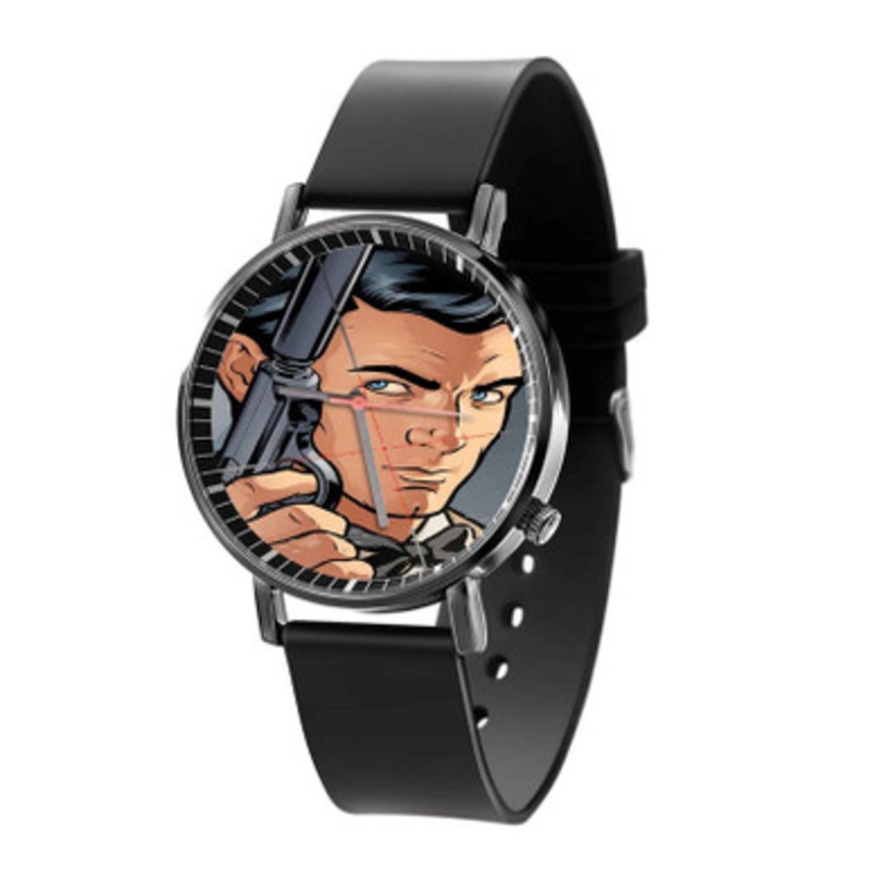Archer Face Black Quartz Watch Unisex With Premium Gift Box