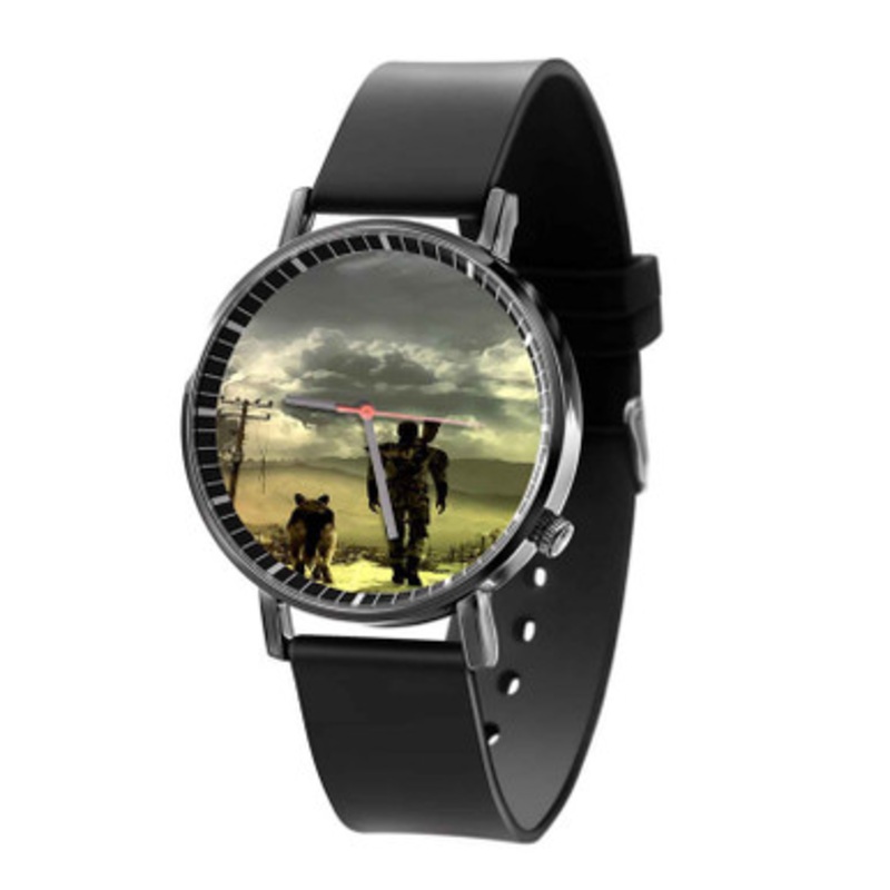 Fallout 3 With Dog Arts Black Quartz Watch Unisex With Premium Gift Box
