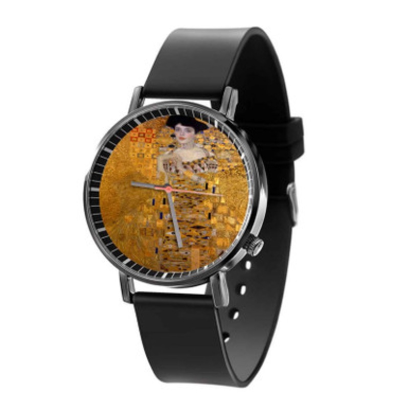 Gustav Klimt Portrait of Adele Bloch Black Quartz Watch Unisex With Premium Gift Box