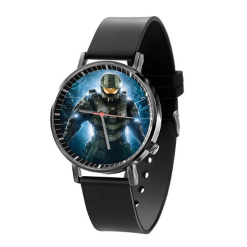 Halo 4 Black Quartz Watch Unisex With Premium Gift Box