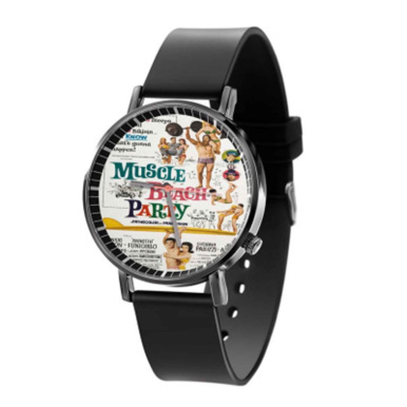 Muscle Beach Party Black Quartz Watch Unisex With Premium Gift Box