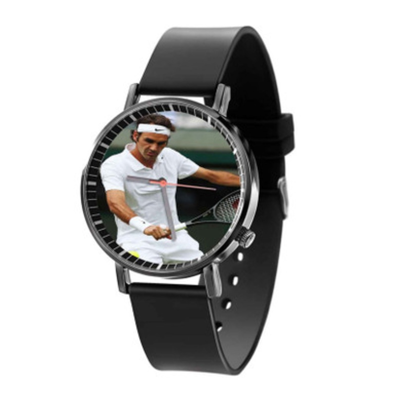Roger Federer Tennis Black Quartz Watch Unisex With Premium Gift Box