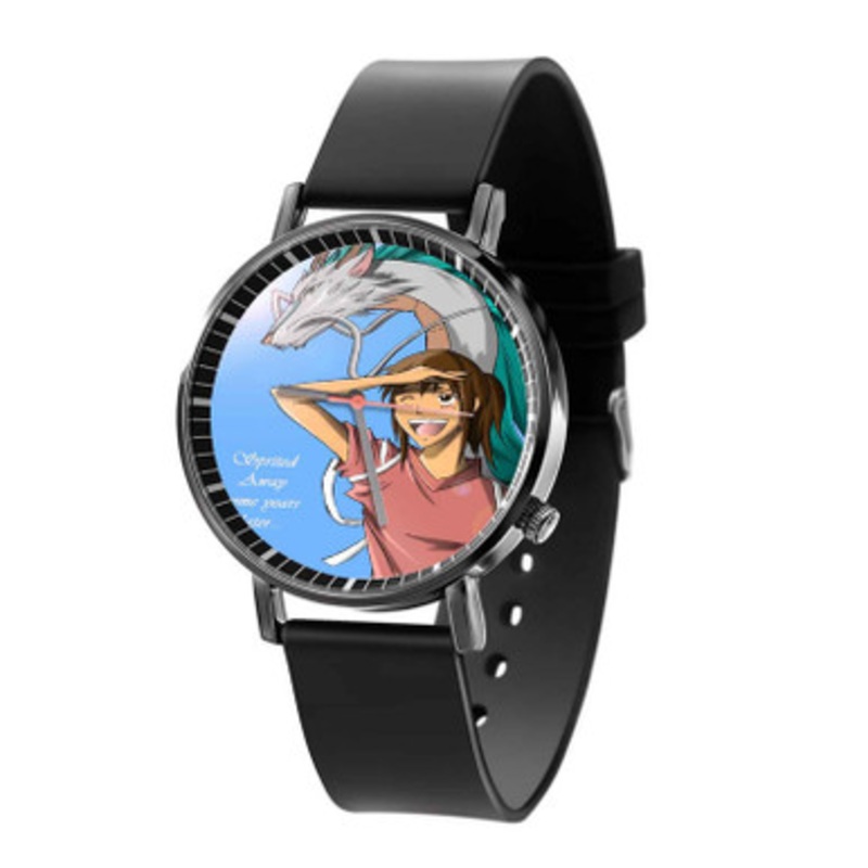Spirited Away Haku and Chihiro the Dragon Black Quartz Watch Unisex With Premium Gift Box