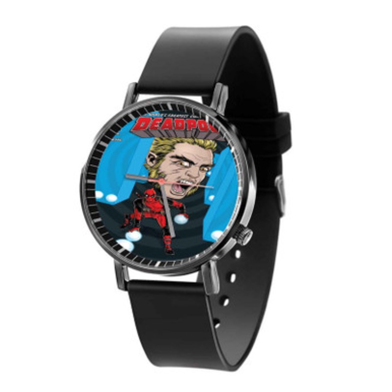 Deadpool Comic Art Unisex Black Quartz Watch With Premium Gift Box