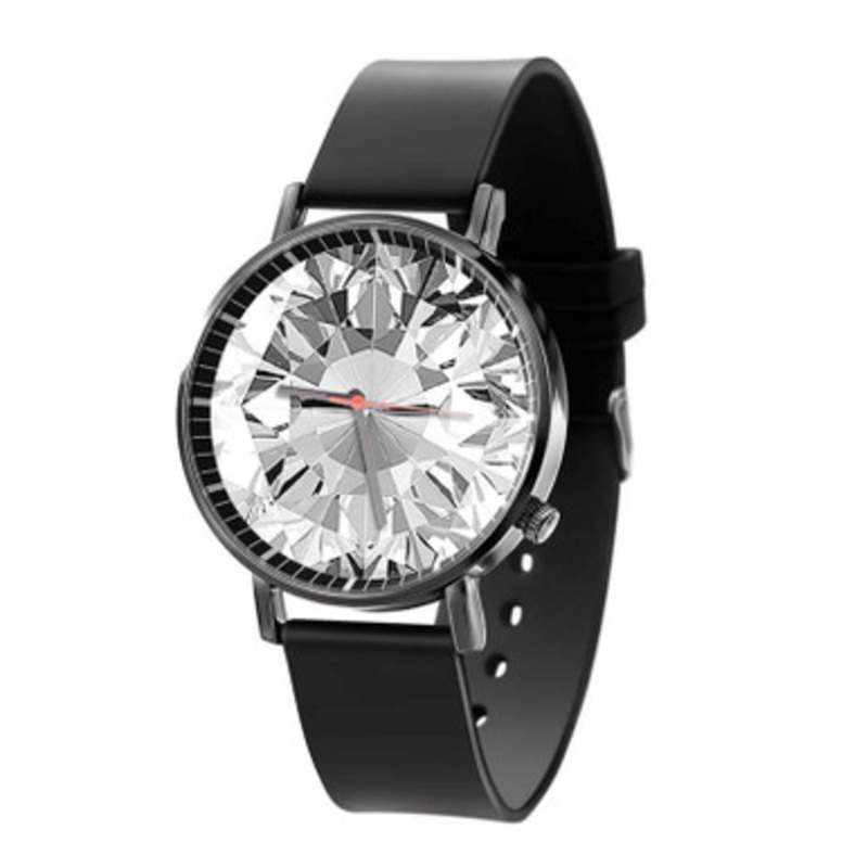 Diamond Black Quartz Watch Unisex With Premium Gift Box