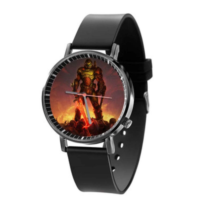 Doomguy Doom Eternal Black Quartz Watch Unisex With Premium Gift Box