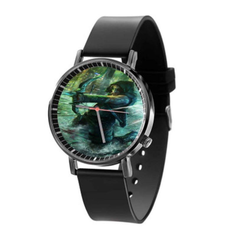 Green Arrow Black Quartz Watch Unisex With Premium Gift Box
