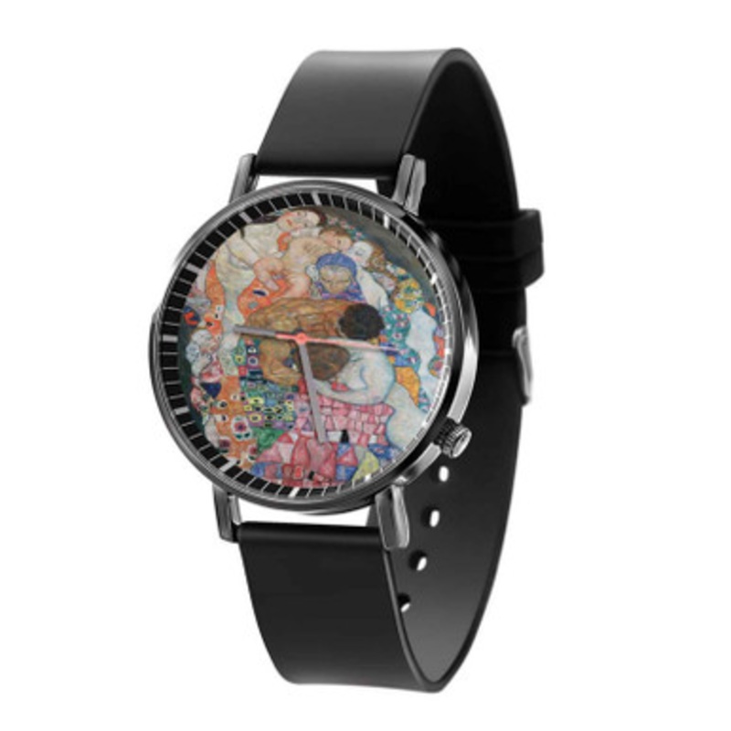 Gustav Klimt Death and Life Black Quartz Watch Unisex With Premium Gift Box