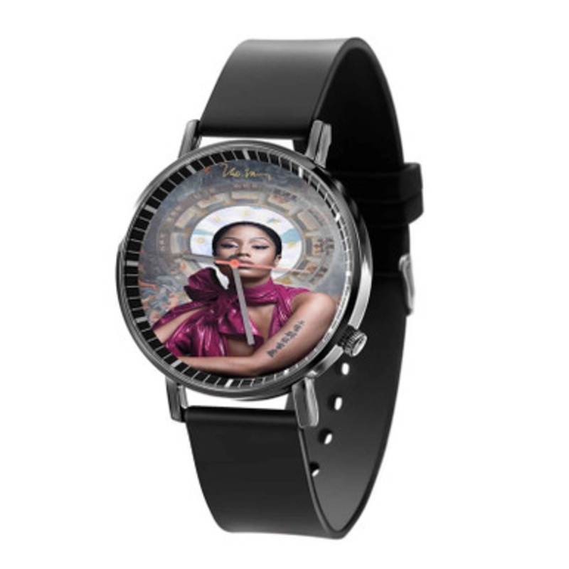Nicki Minaj Quality Black Quartz Watch With Premium Gift Box for Unisex