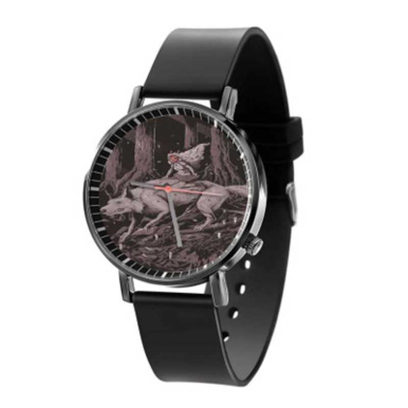 Princess Mononoke Studio Ghibli Print Black Quartz Watch Unisex With Premium Gift Box