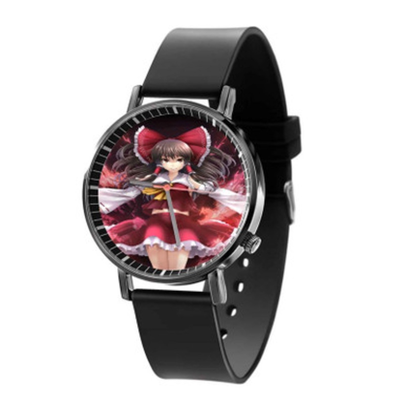 Reimu Hakurei Touhou Black Quartz Watch Unisex With Premium Gift Box