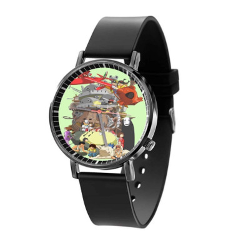 Studio Ghibli Arts Anime Black Quartz Watch Unisex With Premium Gift Box