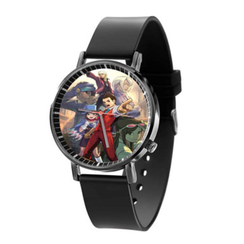 Apollo Justice The Ace Attorney Black Quartz Watch Unisex With Premium Gift Box